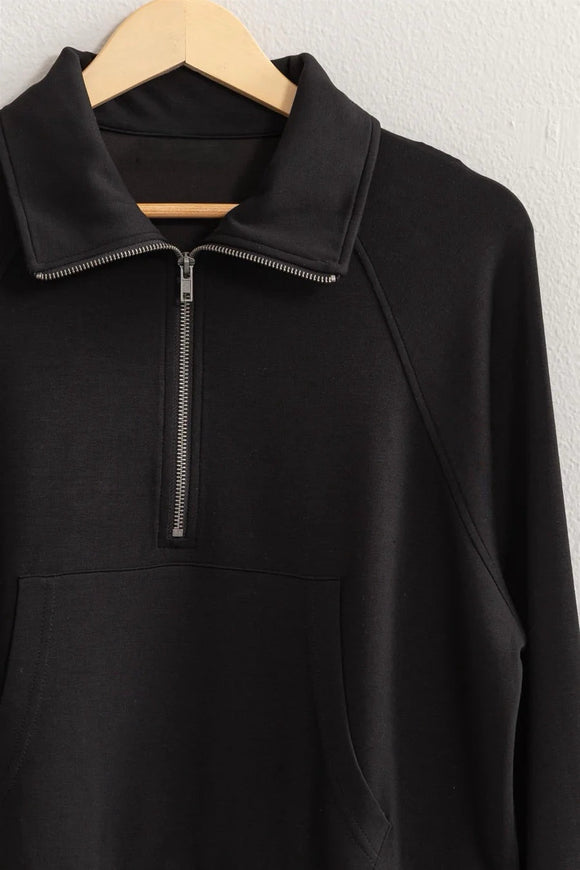 Half Zip Zoey Sweatshirt Black