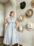 Blue Checkered All The Way Up Dress