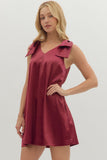 Merlot Bow Mini Dress
