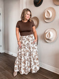 Brown + Blue Boho Skirt