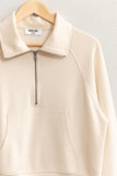 Half Zip Zoey Sweatshirt Cream