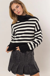 Simply Striped Sweater (Black + White)