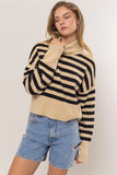 Simply Striped Sweater (Black + Taupe)