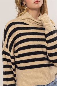 Simply Striped Sweater (Black + Taupe)