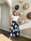 Navy Gardens Skirt