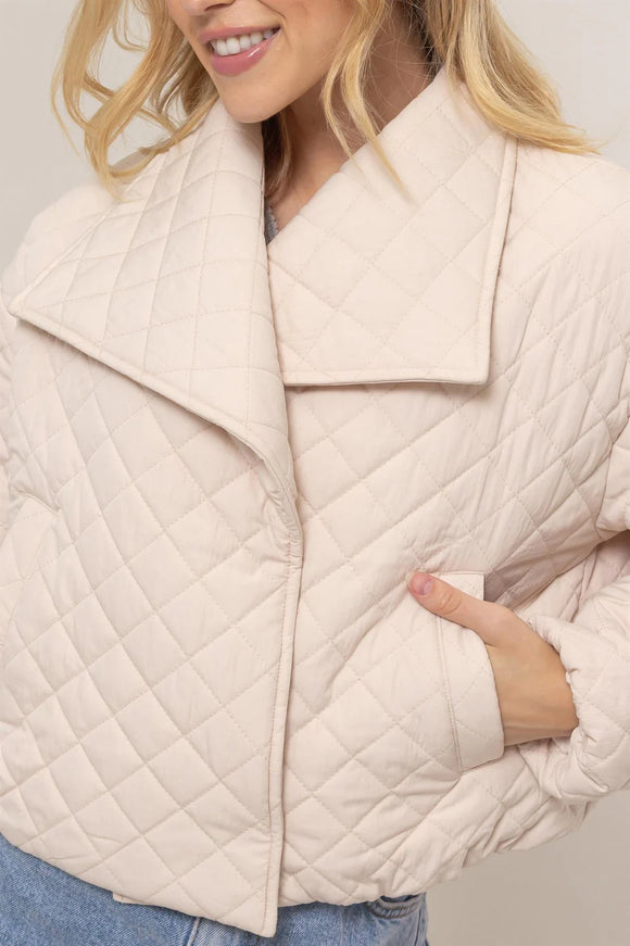 Ecru Quilted Puffer Jacket