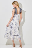 Vintage Blues Floral Dress