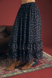 Navy Floral Midi Skirt