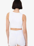 Cropped White Double Sided Tank