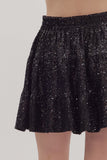 Midnight Sequin Tiered Mini Skirt