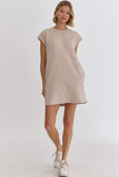 Textured Tee Dress - Taupe