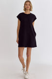 Textured Tee Dress - Black