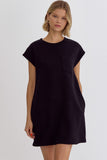 Textured Tee Dress - Black