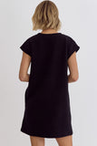 Textured Tee Dress - Black