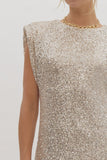 Classic Holiday Sequin Dress CHAMPAGNE