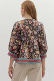 Vintage Chocolate Floral Top