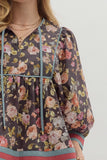 Vintage Chocolate Floral Top