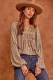 Mocha Millie Embroidered Top