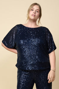 Let's Party Top - Navy - Extended Sizes