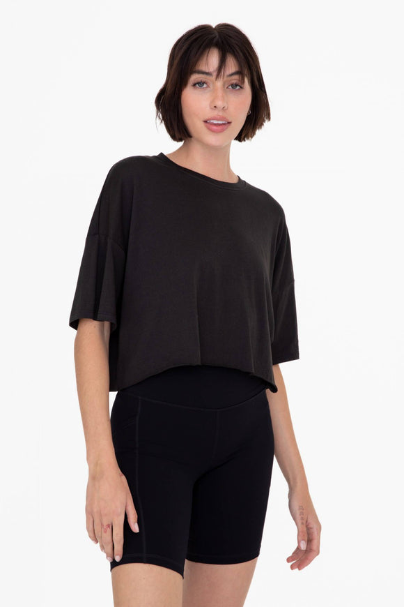 On The Edge Cropped Tee BLACK