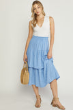 Sky Blue Midi Skirt