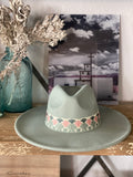 Sage Hat with Floral Band