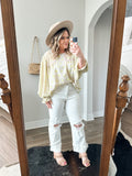 Honeydew Spring Mixed Print Top