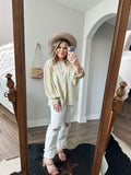 Honeydew Spring Mixed Print Top