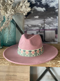 Pink Hat with Floral Band