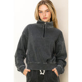 Half Zip Cozy Core Sweatshirt in Charcoal